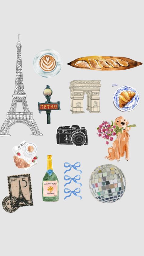 French Aesthetic, Stickers Aesthetic, Gift Inspo, Paris Aesthetic, Emily In Paris, Memory Books, Aesthetic Stickers, Scrapbook Stickers, Bedroom Makeover