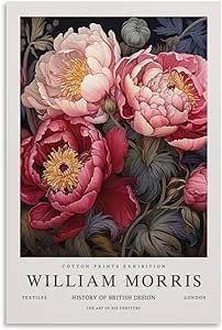 William Morris Vintage Pink Peony Floral Wall Art Poster for Room Aesthetic Canvas Wall Art Bedroom Decor 12x18inch(30x45cm) Canvas Wall Art Bedroom, Poster For Room, William Morris Poster, Aesthetic Canvas, Art Bedroom Decor, William Morris Art, William Morris Designs, Illustration Botanique, Wall Art Bedroom