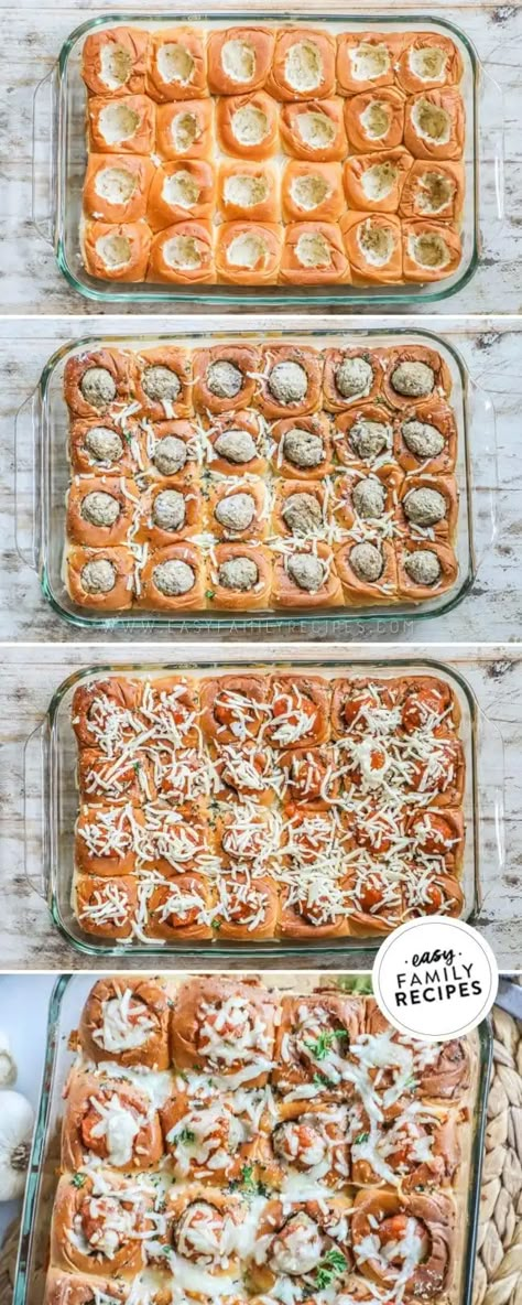 Easy Meatball Sliders, Meatball Sliders Recipes, Meatball Parmesan, Parmesan Sliders, Sliders Easy, Meatball Appetizer Recipe, Easy Meatball, Meatball Sliders, Slider Sandwiches