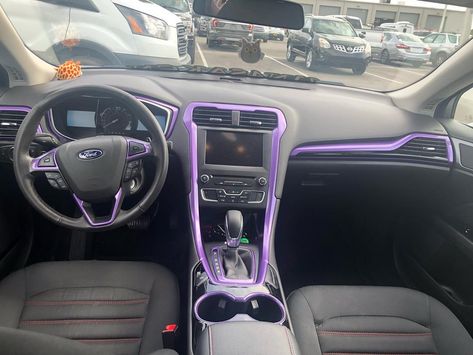 Look at this mod on this Ford Fusion 👀  #regram via@hunterlin94 Ford Fiesta Interior Ideas, 2014 Ford Fusion Accessories, 2013 Ford Fusion Custom, Custom Ford Fusion, Modified Ford Fusion, Ford Escape Modified, Ford Fusion Aesthetic, Ford Fusion Modified, Ford Fusion Mods