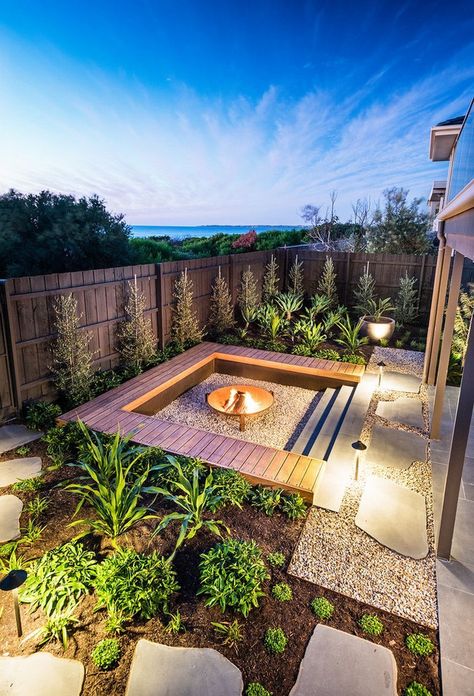 Melbourne Landscape, Fire Pit Landscaping, Have Inspiration, Landscape Plans, Backyard Inspo, Backyard Fire, Backyard Garden Design, Fire Pit Backyard, Backyard Patio Designs