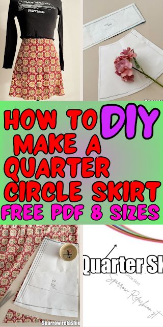 How to Sew a Quarter Circle Skirt in 3 Easy Steps ( free pattern included) beginner friendly – Sparrow Refashion: A Blog for Sewing Lovers and DIY Enthusiasts Quarter Circle Skirt, Sparrow Refashion, Circle Skirt Tutorial, Half Circle Skirt, Circle Skirt Pattern, Dress Sewing Patterns Free, Advanced Sewing, Diy Sewing Tutorials, Modern Sewing Patterns