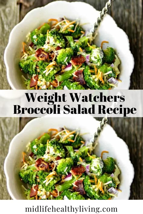 Bacon Broccoli Salad, Weight Watchers Sides, Best Broccoli Salad, Weight Watchers Salad, Salad Recipes With Bacon, The Best Broccoli, Bacon Broccoli, Best Broccoli, Broccoli Salad Recipe