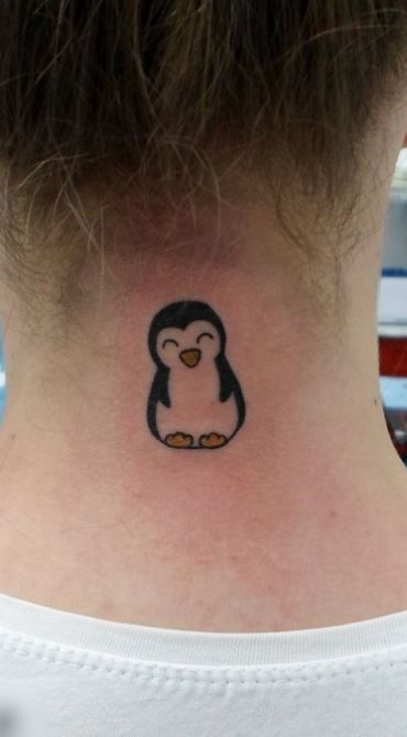 Penguin Tattoos, Secret Tattoo, Cute Animal Tattoos, Penguin Tattoo, Bookish Tattoos, Tattoo Me, Small Shoulder Tattoos, Pretty Henna, Rainbow Tattoos