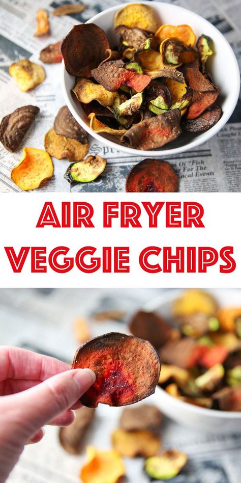 These Air Fryer Veggie Chips are super easy to make! This is such a great healthy light snack that is loaded with flavor! Weight Watcher Snacks, Air Fryer Chips, Healthier Snacks, Vegetable Chips, Veggie Chips, Air Fryer Oven Recipes, Air Fry Recipes, Air Fryer Dinner Recipes, Air Fryer Recipes Easy