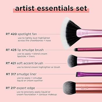 Real Techniques Artist Essential Makeup Brush Set, Aluminum Handles, UltraPlush Bristles, Includes Eye Liner Brush and Foundation Brush, Set of 5 : Amazon.ca: Beauty & Personal Care Body Cosmetics, Essential Makeup Brushes, Essential Makeup, Real Techniques Brushes, Eyeshadow Brush Set, Best Drugstore Makeup, Best Makeup Brushes, Liner Brush, Real Techniques