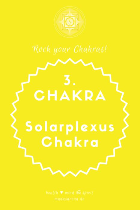 Das 3. Chakra wird im Sanskrit Manipūra genannt und bedeutet „Stadt der Juwel/Edelsteine“. Ein voll entfaltetes 3. Chakra lässt uns von Innen voller Energie strahlen.  Über das Solarplexus-Chakra verbinden wir uns mit dem Feuer-Element. Es beinhaltet das Verdaungsfeuer (Agni), da es mit dem Magen verbunden ist. Energetisch brodeln hier unsere Wut und Aggressionen. Chakra Heilung, Chakra Health, Ayurveda, Reiki, Chakra, Solar, Meditation, Yoga, Lifestyle