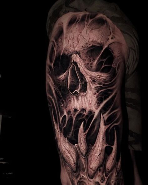 Evil Back Tattoo, Beksinski Tattoo, Disturbed Tattoo, Dark Skull Tattoo, Cthulhu Tattoo, Darkside Tattoo, Flesh Tattoo, Gargoyle Tattoo, Bio Organic Tattoo