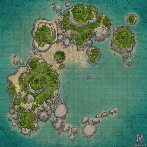 Sandy Island, Public 30x30 | Dr. Mapzo on Patreon Starfinder Maps, Pirate Reference, Map Rpg, Sea Map, Game Map, Fantasy City Map, Dnd Inspiration, Dnd World Map, Battle Map