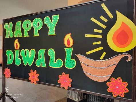 Happy Diwali Decoration For School, Happy Diwali Chart For School, Happy Diwali Decoration, Diwali Door Decoration Ideas For School, Diwali Board Ideas, Diwali Board Decoration Ideas, Diwali School Board Decoration, Diwali Class Decoration Ideas, Diwali Bulletin Boards For School