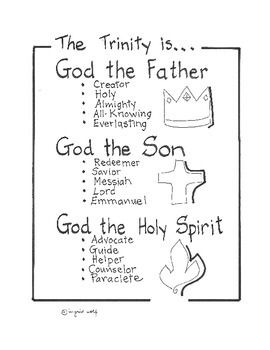 The Holy Trinity Booklet - Religion by Ingrid's Art | Teachers Pay Teachers God The Father Craft For Kids, Bible Basics For Kids, Learning The Bible For Beginners, Diy Crafts For Preschoolers, God Notes Bible Studies, Children Bible Lessons, Kids Bible Study Lessons, Kids Bible Study Activities, Kids Bible Lessons