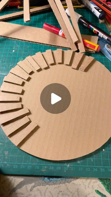 Loulou Cousin on Instagram: "Tinkering experiment with cardboard cogs. A little rough and sticky but, it sort of works. Now, what should I make with it? 🤔" Cardboard Cylinder Crafts, Cardboard Tube Sculpture, Corrugated Cardboard Art Ideas, Heavy Duty Cardboard Tube Crafts, Cardboard Connections, Ice Cream Stick Craft, Decorating With Sticks, Bathroom Remodel Pictures, Cardboard Model