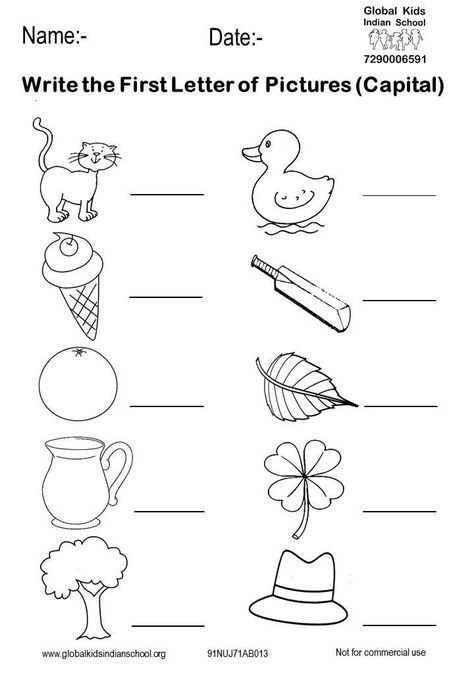 Worksheet For Nursery Class, Letter Worksheets Kindergarten, Nursery School Activities, Lkg Worksheets, Nursery Worksheets, Letter Worksheets For Preschool, Fun Worksheets For Kids, Kindergarten Phonics Worksheets, English Worksheets For Kindergarten