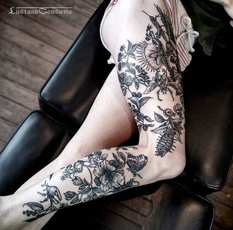 Ink tattoo leg sleeve floral Lower Leg Tattoos, Full Leg Tattoos, Best Tattoos For Women, Leg Tattoo Men, Leg Tattoos Women, Leg Sleeve Tattoo, Botanical Tattoo, Leg Sleeve, Leg Tattoo