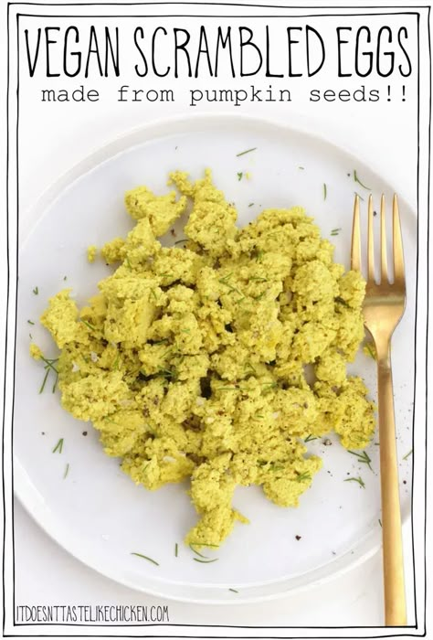 Vegan Scramble, Vegan Scrambled Eggs, Eggs Recipes, Scrambled Eggs Recipe, Vegan Egg, Vegan Bacon, Plant Based Breakfast, Diet Ideas, Vegan Eggs