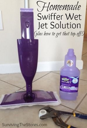 I am in love with my Swiffer Wet Jet. With 4 kids I end up using my Wet Jet at least every day, if not multiple times a day. I’m okay with purchasing the pads (I buy the off-brand and they work great, although you can make them if you really want to with old … Wet Jet Refill Diy Floor Cleaners, Diy Swiffer Solution, Diy Swifter Wet Jet Solution, How To Reuse Swiffer Wet Jet Bottle, How To Make Swiffer Wet Jet Solution, Refilling Swiffer Wet Jet Bottle, Swiffer Power Mop, Swiffer Wet Jet Refill, Diy Floors