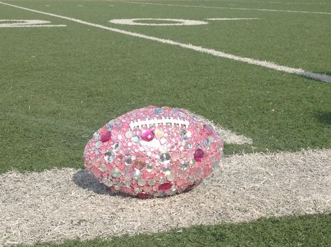 Bedazzled pink football for powderpuff! Pink Football Aesthetic, Powder Puff Game, Football Tailgate Aesthetic, Girly Football Party, Bedazzled Football, Pink Football Party, Powderpuff Football, Powder Puff Football, Football Motivation