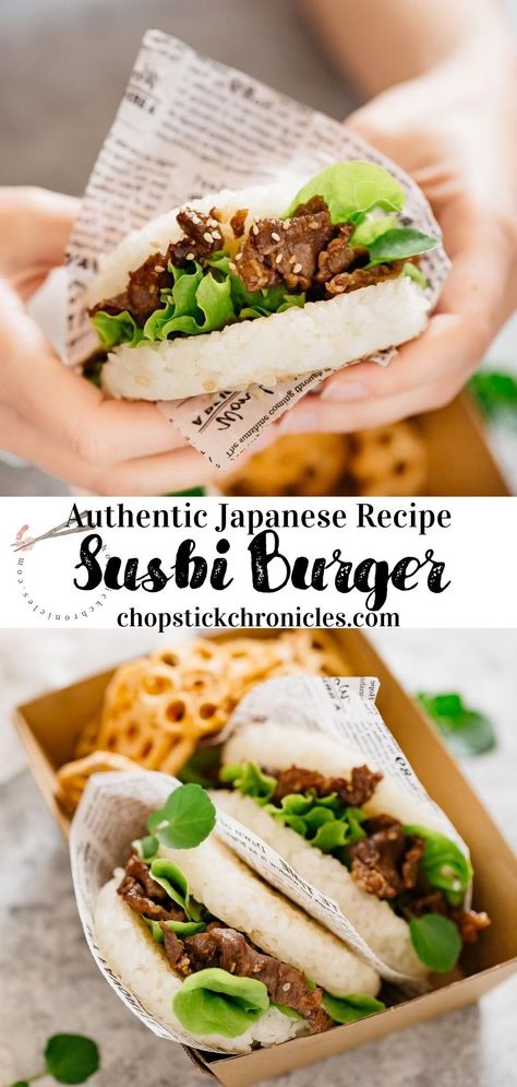 Japanese Burger, Rice Burger Recipe, Rice Burger, Chicken Grill, Sushi Burger, Burger Specials, Vegetarian Sushi, Chinese Street Food, Kids Bento