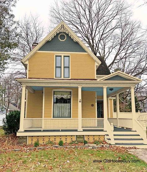 Exterior Paint Color Portfolio Archives - OldHouseGuy Blog Striking Exterior House Colors, Old Home Exterior Paint Colors, Folk Victorian House Exterior, Victorian Exterior Color Schemes, Cape House Exterior, Victorian Remodel, Folk Victorian House, Yellow House Exterior, Historic Paint Colours