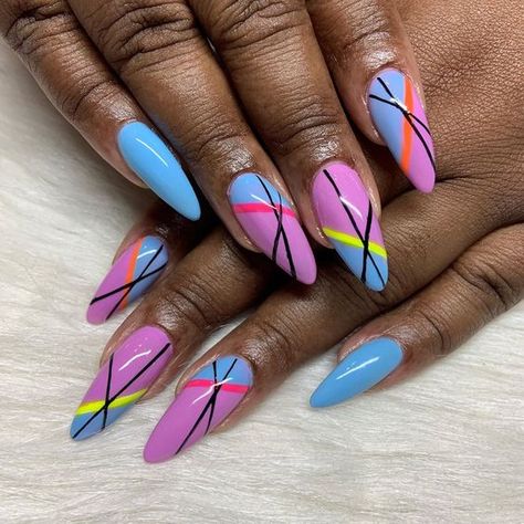 Funky Nail Art Spring, Cute Nail Colors For Spring, Colorful Spring Nails, Vibrant Nail Designs, Spring Nail Art Designs, Bright Nail Art, Funky Nail Art, Colorful Nail Art, Colorful Nail