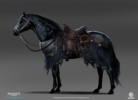 Dnd Warhorse, Horse Warrior, Warrior Horse, Horse Fantasy Art, Viking Horse, Fantasy Horse Art, Warhorse Concept Art, Fantasy Saddle Design, Horses Art