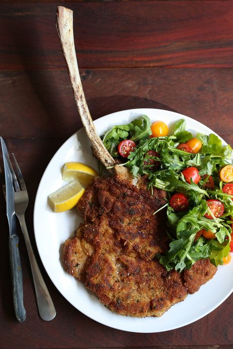 Veal Milanese — Cooking with Cocktail Rings Veal Milanese, Milanese Recipe, Veal Chop, Veal Recipes, Date Night Dinners, Whole Roasted Cauliflower, Date Night Recipes, Creamy Rice, Hot Italian Sausage