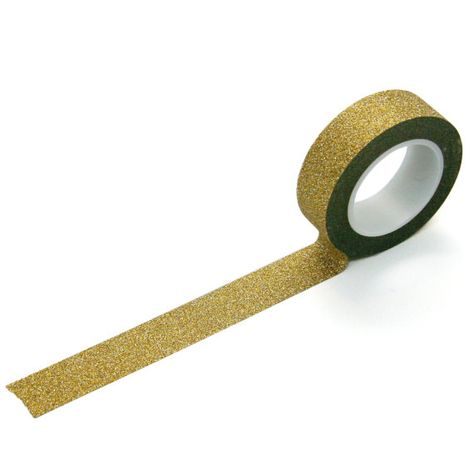 Glitter Tape in Gold Washi Tape, 15mm x 10 METERS, Golden Glitter Tape Gold Washi Tape, Glitter Tape, Gift Wrap Tags, Clear Tape, Golden Glitter, Dollhouse Kits, Notecard Set, Decorative Tape, Washi Paper