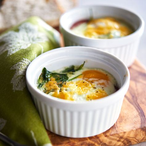 Baked Egg Florentine, Sur La Table Air Fryer Recipes, Egg Florentine, Sur La Table Recipes, Florentines Recipe, Eggs Florentine, Eggs Recipes, Break Fast, Body Coach