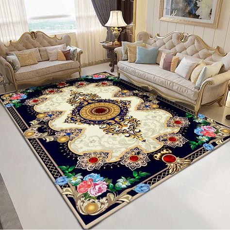 New Luxurious Persian Style Carpets For Living Room Bedroom Rugs And Carpet Classic Turkey Study Floor Mat Coffee Table Area Rug _ - AliExpress Mobile Hall Sofa, Red Living, Living Room Red, Carpet Padding, Style Carpet, Persian Style Rug, Rectangle Pattern, Medallion Pattern, Home Carpet