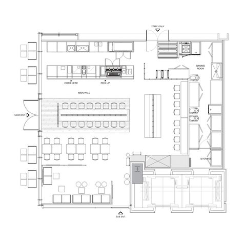 Cafe Kitchen Layout, Cafe Floor Plan Layout, Cafe Floor Plan, Cafe Plan, Restaurant Plan, Pastry Design, Studio Layout, Architectural Floor Plans, Floor Plan Layout