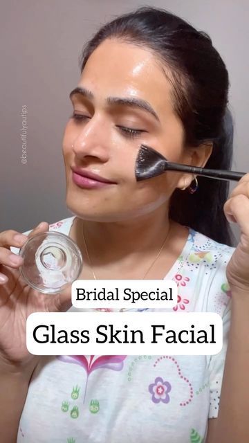 Glass Skin Tips At Home, Facial Care At Home, Golden Facial At Home, Home Made Facial For Glowing Skin, How To Make Your Face Glow, Facial At Home Steps Homemade, Home Facial For Glowing Skin, Glycerine For Skin, Honey For Face