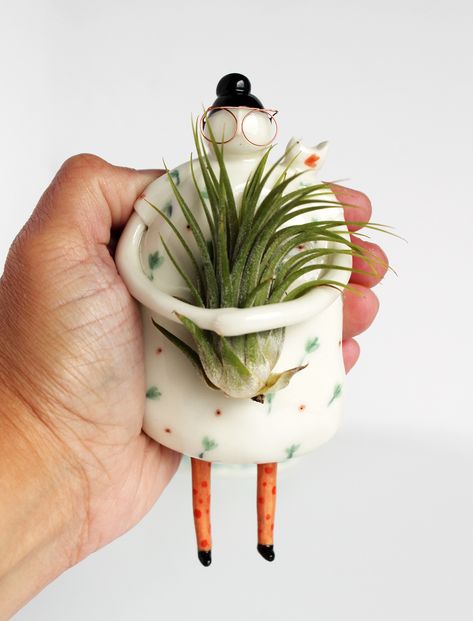 Air Plant Pot, نباتات منزلية, Keramik Design, New Ceramics, Plant Mom, Clay Ceramics, Dry Clay, Ceramic Clay, Ceramic Planters