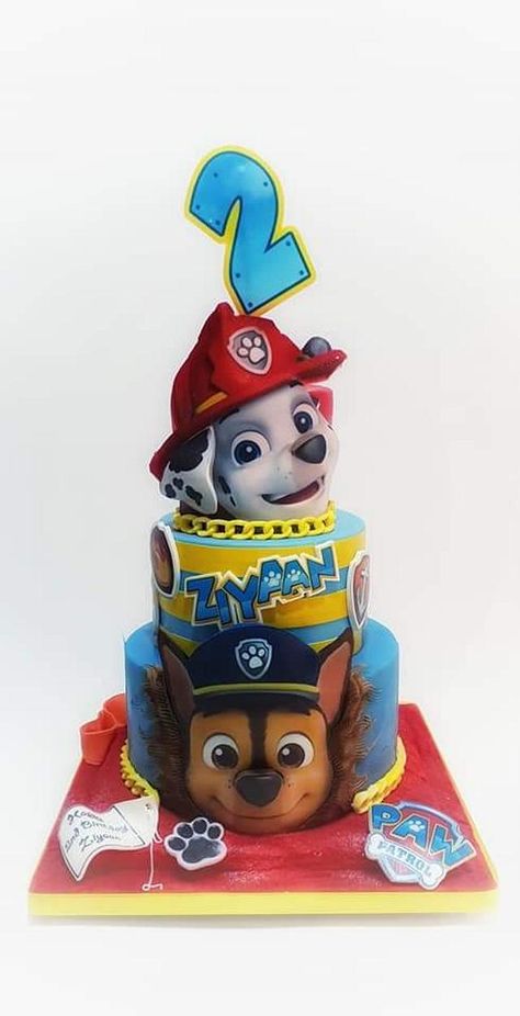 Patrolne Sape, Paw Patrol Party Cake, Peppa Pig Decorations, Paw Patrol Birthday Cake, Cake Kids, 3rd Birthday Cakes, Paw Patrol Cake, Paw Patrol Birthday Party, Patrol Party