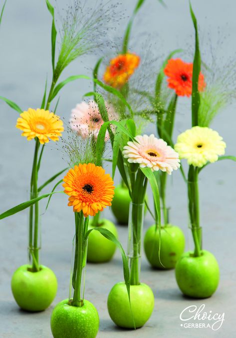 Fruit Centerpieces, Tafel Decor, Ikebana Flower Arrangement, Fruit Arrangements, Green Apples, Studio Apartment Ideas, Flower Arrangements Simple, Floral Arrangements Diy, Modern Flower Arrangements