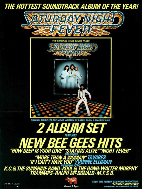 Staying Alive Bee Gees, Vinyl Record Crafts, Record Crafts, Saturday Night Fever, Night Fever, Album Of The Year, Bee Gees, Retro Gift, Album Cover Art