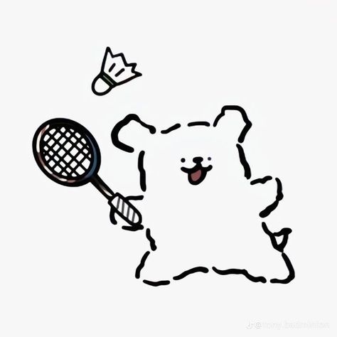 Badminton Aesthetic Drawing, Badminton Doodle, Badminton Aesthetic Wallpaper, Badminton Wallpaper Aesthetic, Aesthetic Badminton, Badminton Drawing, Badminton Stickers, Badminton Cartoon, Badminton Wallpaper