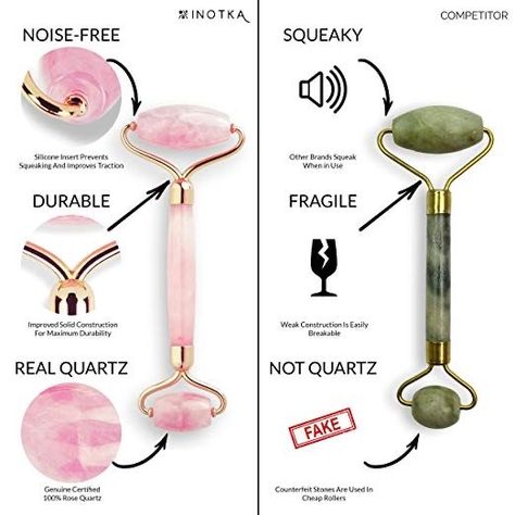 Pink Jade Roller, Rose Quartz Face Roller, Quartz Face Roller, Rose Quartz Roller, Quartz Roller, Haut Routine, Roller For Face, Natural Face Skin Care, Basic Skin Care Routine