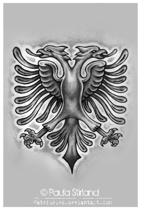 Albanian Eagle Tattoo Idea Albanian Drawing Ideas, Albania Flag Tattoo, Albanian Drawing, Albanian Tattoo Ideas, Albanian Eagle Drawing, Albanian Eagle Tattoo, Albanian Tattoo, Albanian Eagle, Albanian Flag