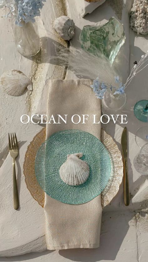 #oceanoflove #wedding #organizer #свадьба #морскаясвадьба Beach Theme Wedding Decor, Wedding Ocean Theme, Coastal Wedding Color Palettes, Seashell Aesthetic, Sea Wedding Theme, Ocean Theme Wedding, Under The Sea Ideas, Ocean Wedding Theme, Sea Ideas