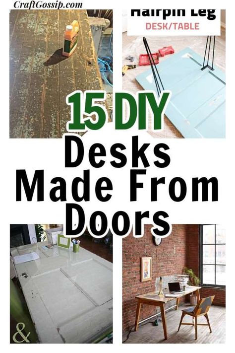 Magnetic Cookie Sheets – Home and Garden Old Wood Doors Repurposed, Repurposed Desk Ideas, Old Door Desk, Refinish Door, Diy Home Office Desk, Diy Desks, Repurposed Desk, Diy Standing Desk, Diy Office Desk