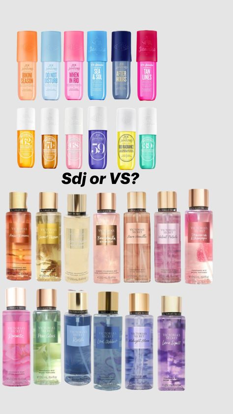 Sdj or VS? #victoriasecretperfume #soldejeneiro #perfumes Vs Perfume, Victoria Secret Perfume Body Spray, Perfume Body Spray, Victoria Secret Perfume, Body Spray, The Secret, Spray