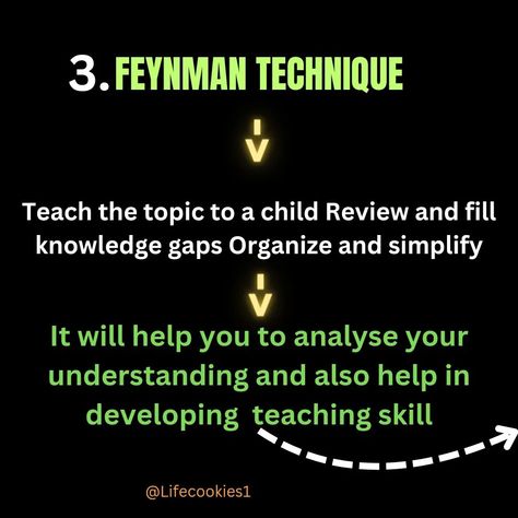 6 EFFECTIVE STUDY TECHNIQUES that no one will tell you 😤👇 1. THE SQ3R METHOD Survey, Question, Read, Recite and Review 2. SPACED PRACTICE Spaced practice allows students to study over a longer period of time. If you are introduced to a topic on day 1, revisit and review the topic 2 days later, then 3 days later, etc. 3.FEYNMAN TECHNIQUE Choose a topic Teach the topic to a child Review and fill knowledge gaps Organize and simplify 4.THE PQ4R METHOD Preview, Question, Read, Reflect, Re... Pq4r Method, Sq3r Method, Feynman Technique, Study Techniques, Teaching Skills, To Study, A Child, Period, Reading