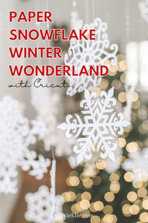 Diy Snowflakes Decorations Paper, Cricut Winter Wonderland, Diy Snowflake Decorations, Elf Party, Easy Winter Crafts, Winter Birthday Party, Elf Family, Winter Paper, Winter Birthday Parties