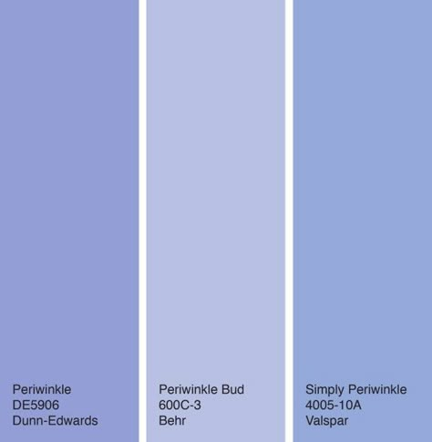 Periwinkle Blue Paint, Periwinkle Bedroom, Periwinkle Room, Brown Paint Colors, Black Paint Color, Blue Paint Colors, Paint Color Palettes, Purple Paint, Bedroom Paint Colors