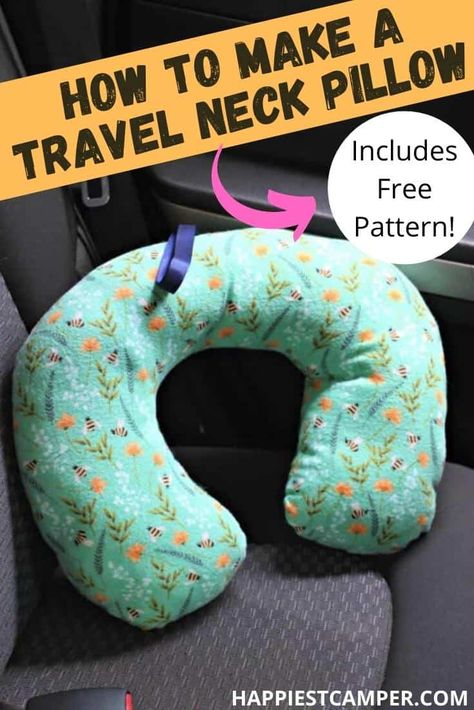 Travel Pillow Diy, Neck Pillow Pattern, Travel Pillow Airplane, Travel Pillow Pattern, Travel Neck Pillow, Neck Pillows, Travel Pillows, Travel Sewing, Sewing To Sell