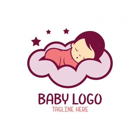 Baby logo template isolated Premium Vect... | Premium Vector #Freepik #vector #logo #birthday #baby #star Baby Boutique Logo, Name Logo Design, Baby Logo Design, Baby Shower Background, Kids Toy Store, Hand Tattoos For Girls, Baby Icon, Baby Logo, Baby Shower Templates