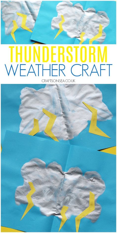 Thundercloud Craft for Kids {Easy Weather Craft} Weather Week Activities, Tornado Art For Kids, Weather Art For Kids, Weather Crafts Preschool, Tornado Craft, Fox Activities, Weather Preschool, Weather Lesson Plans, Craft For Kids Easy