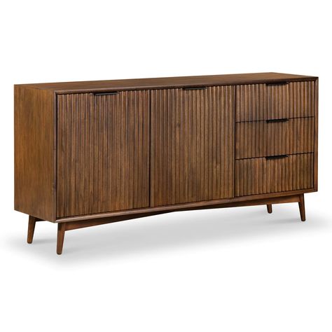 🌟 Elevate the Space with the Grooved Cabinet. 🌟 Reach out to us to explore exclusive wholesale pricing at sale@yokafurniture or info@yokafurniture.com Fluted Kitchen, Walnut Furniture Living Room, 2 Door Cupboard, Furniture 2023, Living Room Cabinet, Large Chest Of Drawers, Retro Sideboard, Side Drawers, Wooden Drawer