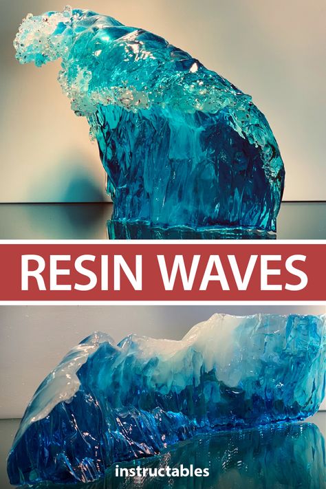 Silicon Molds For Resin, Poured Resin Art, Epoxy Resin Glass Art, Ocean Epoxy Resin Art, Epoxy Resin Sculpture, 3d Wave Art, 3d Epoxy Resin Art Ideas, Deep Pour Epoxy Projects, Creative Resin Ideas