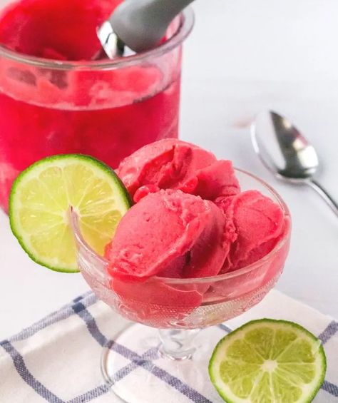 Ninja Creami Cherry Limeade Sorbet - I Dream of Ice Cream Cherry Ice Cream Recipe, Chocolate Cherry Ice Cream, Mango Ice Cream Recipe, Pumpkin Spice Ice Cream, Homemade Sorbet, Strawberry Ice Cream Recipe, Sorbet Recipe, Lime Sorbet, Blueberry Ice Cream